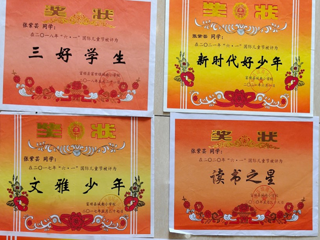 张紫芸的获奖证书、考级证书1